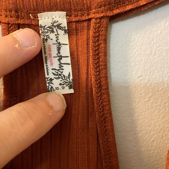 Free People speed dial body suit in rust / orange. NWOT. Size XS. - Picture 7 of 8